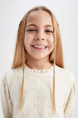 Футболка свободного кроя с длинными рукавами для девочек - Defacto фото 7