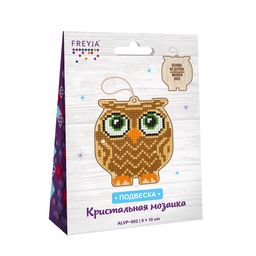 Кристальная (алмазная) мозаика ФРЕЯ ALVP-002 подвеска Сова 10 х 9 см