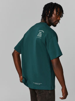 Футболка мужская зеленая с принтом зубров и надписью Беловежская пуща. Национальный парк - Mark formelle фото 3