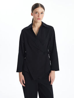 Kruvaze Yaka Gofre Oversize Kad?n Kimono