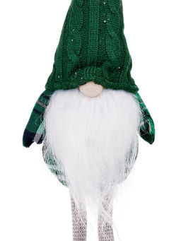 Фигура текстиль «Гном в зелёном» 54 см, 1 LED, от батареек AG13×3, свечение тёплое белое