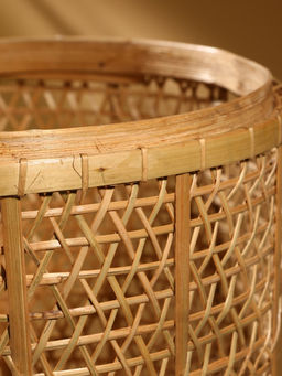 Корзина плетёная «Баскет», 40×40×60 см, бамбук, светлая
