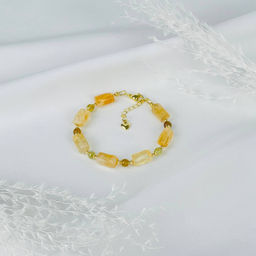 Браслет из Цитрина и Граната (Гроссуляр) 17 см +