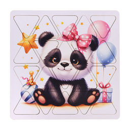 Пазлы малые Панда 20см х 20см (древесный материал)
