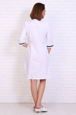 Халат женский 196 ТС. Цвет: белый и черный - Стильб фото 4