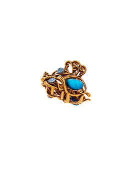 Цена за 12 шт. Крабик для волос «Индия», тюльпан, 2.5 см, золото МИКС