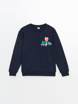 Bisiklet Yaka Y?lba?? Temal? Erkek ?ocuk Sweatshirt