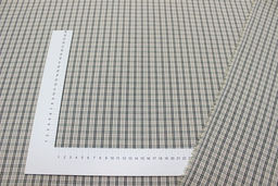 Пестрядь Мелкая клетка цв.кофейный/бежевый/изумрудный, ш.1.5м, хлопок-100%, 150гр/м.кв - Купава фото 6