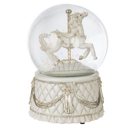 Фигурка декоративная в стекл шаре "Карусель" (ключ, движ, муз), D 10 см, L10 W10 H14 см