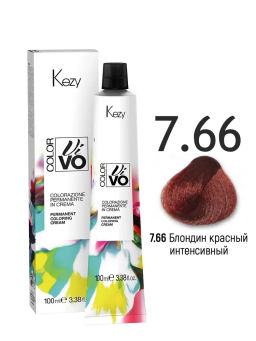 7.66 Блондин красный интенсивный Перманентная крем-краска 100 мл Kezy color VIVO