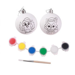 Ёлочные шары под раскраску на новый год «Сказка», краски, 2 шт., набор для творчества