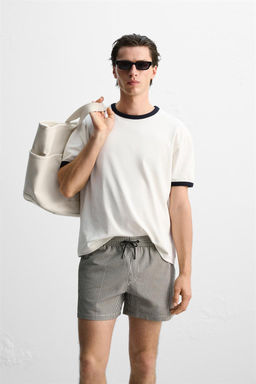 SEERSUCKER MID-LENGTH SWIMMING TRUNKS - Zara фото 43