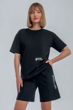 Арт. 2369 Костюм женский с шортами 42-50 (5 шт) Цвет:верх-черный,низ-черный