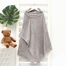 Полотенце - уголок LoveLife «Зайчик», 70×140 см, микрофибра, серое