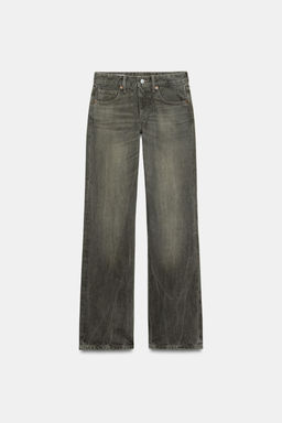 JEANS TRF WIDE LEG TIRO BAJO / Khaki claro - Zara фото 7