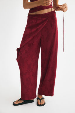 Pantal?n en tejido jacquard con detalle cruzado - H&m фото 3