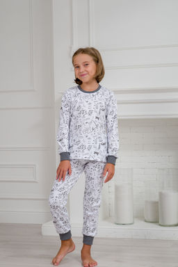 Пижама детская из интерлока Потешка котик темно серый - Амадэль фото 14