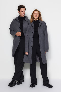 TRENDYOL MAN Vizon Unisex Regular Fit Yun Kar?s?ml? Kase K?sl?k Kaban TMNAW24KB00004 - Trendyolmilla фото 9