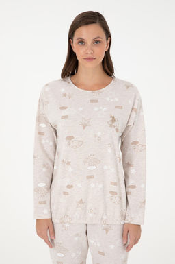 Женский бежевый пижамный комплект Неожиданная скидка в корзине - U.s. polo assn фото 3