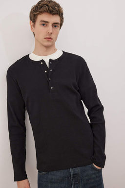 Siyah Regular/Normal Kesim Dugmeli Yaka Ribanal? T-Shirt TMNAW26TS00000 - Trendyolmilla фото 6