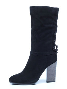 YF189-202M BLUE Полусапоги зимние женские (натуральная кожа, натуральный мех (еврозима))