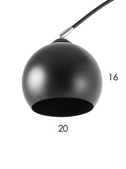 Торшер напольный «Купол», Е27, 40 Вт, чёрный, 28×105×173 см