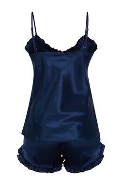 Trendyolmilla Lacivert F?rf?rl? Ip Ask?l? Saten Sortlu Dokuma Pijama Tak?m? THMSS22PT0274  фото 21