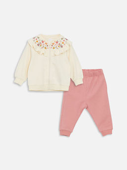 ?i?ekli K?z Bebek H?rka ve Pantolan 2li Tak?m