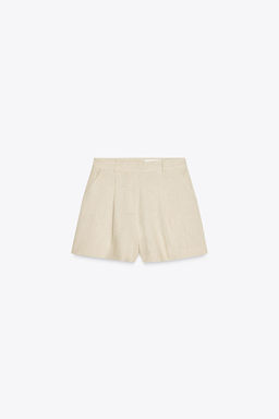 HIGH-WAIST LINEN BLEND BERMUDA SHORTS - Zara фото 6