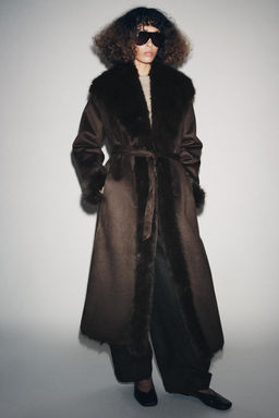 BELTED FAUX FUR COAT ZW COLLECTION - Zara фото 2