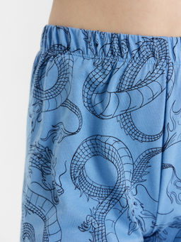 Комплект для мальчиков (футболка, шорты) серо-голубой с драконами - Mark formelle фото 8