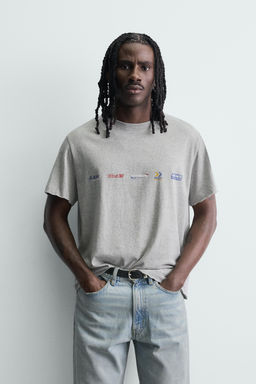 CAMISETA LAVADA GR?FICOS / Gris vigor? - Zara фото 2