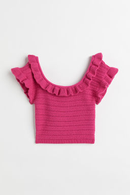 Top cropped con volantes - H&m фото 2