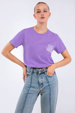 Арт. 3175 Футболка женская 44-52 (5 шт) Цвет:лила
