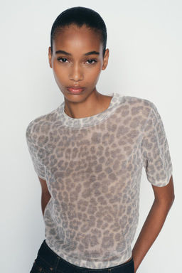 ANIMAL PRINT FINE KNIT TOP - Zara фото 2