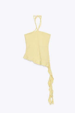 TEXTURED RUFFLE TOP - Zara фото 7