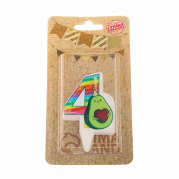 Свеча в торт Авокадо, цифра 4, 6,5 см - Страна карнавалия фото 4