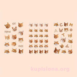 Набор наклеек Cat head - Купи слона фото 3