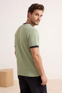 Lacivert Regular/Normal Kesim Kontrast Yaka ve Kol Detayl? Pike Dokulu T-Shirt TMNSS26TS00009 - Trendyolmilla фото 17