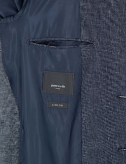 Lacivert Ex. Slim Fit Keten Kar___ml_ Ceket