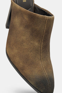 DISTRESSED SPLIT SUEDE MULES - Zara фото 5