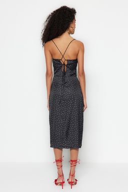 TRENDYOLMILLA Bej Leopar Desenli Midi Dokuma Elbise TWOSS23EL00188 фото 11