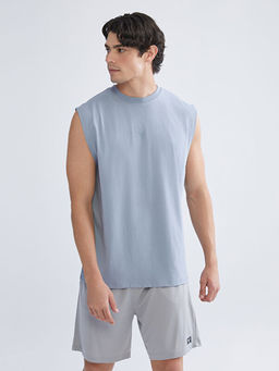 Bisiklet Yaka Bask?l? Erkek Kolsuz Ti??rt