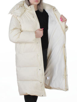 3063 MILK WHITE Пальто пуховое женское оверсайз (утиный пух)