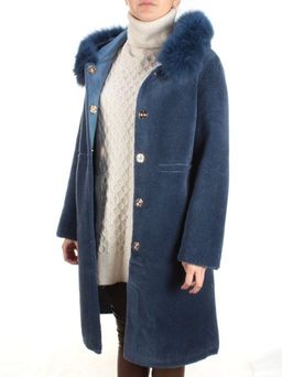 1911 DK. BLUE Дубленка женская зимняя SHARK WARSHIP (60% кашемир, 40% вискоза) - Fashion фото 9