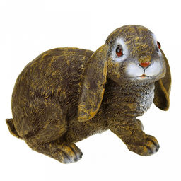 Скульптура-фигура для сада из полистоуна "Заяц вислоухий сидячий" 16х19см (Россия)