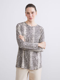 Bisiklet Yaka Desenli Bluz