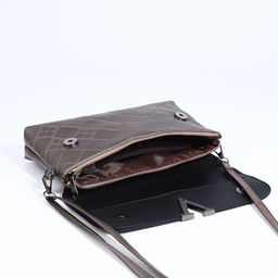 Сумка женская кросс-боди на магните, 24×6×14 см, однотонная, бронзовая