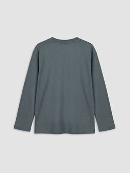 Bisiklet Yaka Bask?l? K?z ?ocuk Ti??rt