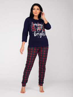 Костюм женский кулирка с брюками "ЕЛКИ" КРАСНЫЙ 2